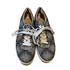 Stuart Weizmann Gaming Optic Nappa Chunky Black & White Sneakers 9